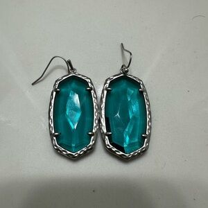 Kendra Scott Silver and Teal Earrings